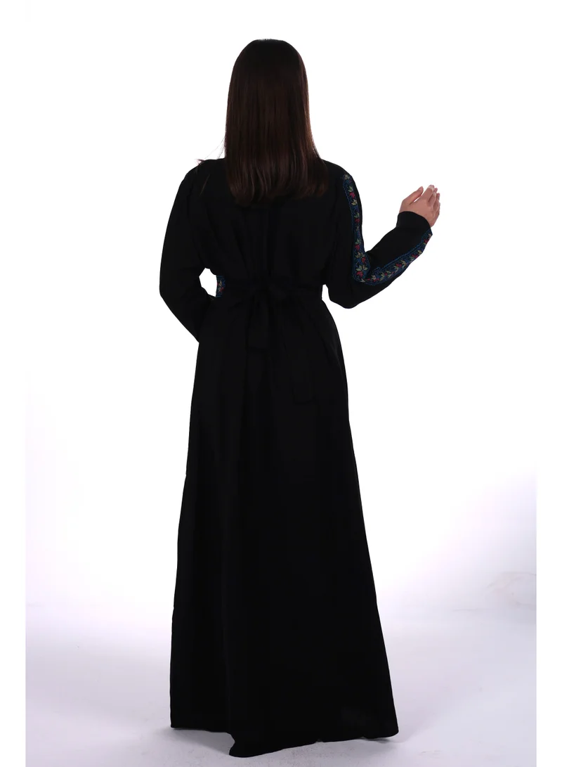 AL BENT AL SHARQIEH Black With Blue Embroidered women embroidered jalabiya dress for Women | Best Price UAE